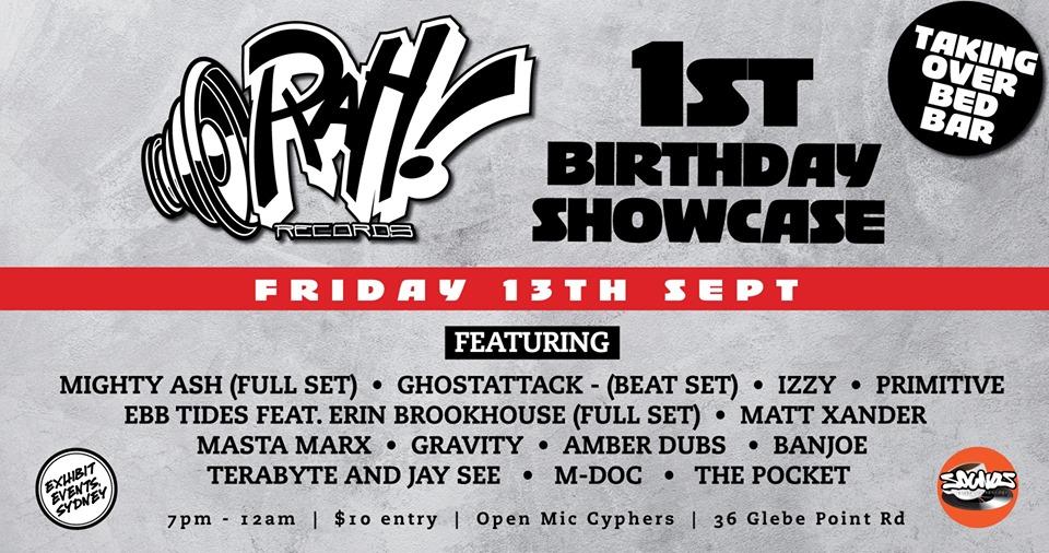 Sydney Hip Hop Gig News: Rah! Records 1st Birthday Showcase